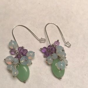 Beaded Multi-Colored Fish Hook Earrings